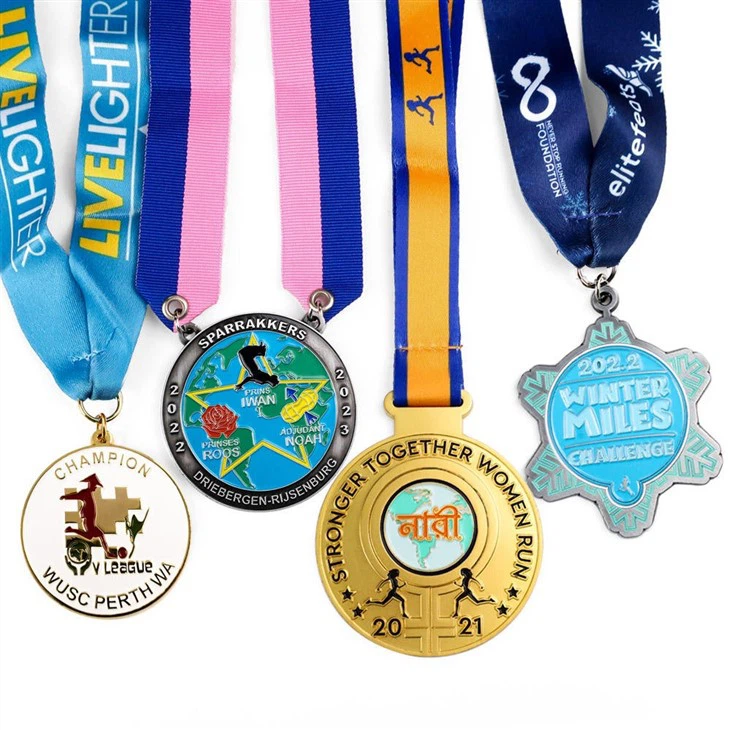 Custom Metal Round Shape Enamel Gold Medals