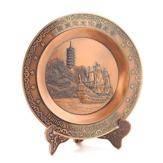 3d Медная памятная тарелка Металлическая сувенирная тарелка