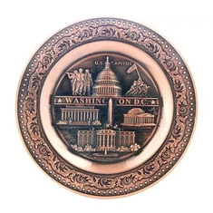 Металлическая сувенирная тарелка с туристической городской лицензией